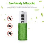 EBL Pack of 8 AA Batteries 2800mAh Rechargeable Batteries 5